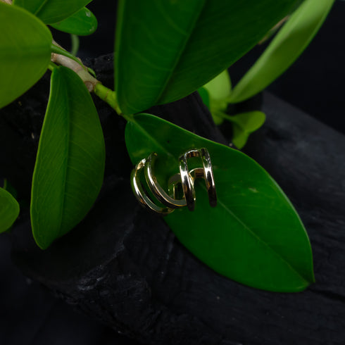 Midnight Gold Glamour Earrings -D31-1